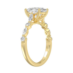 14K Yellow Gold 2.50CTW Certified Lab-Grown Diamond Oval Engagement Ri