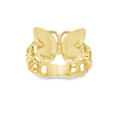 10KT Gold Chino Link Butterfly Ring Size 7