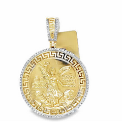 10KT YELLOW GOLD 0.20CT DIAMOND 50 PESOS PENDANT