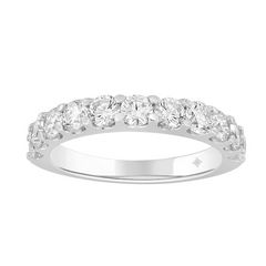 LADIES BAND 2CT ROUND LAB DIAMOND 14K WHITE GOLD