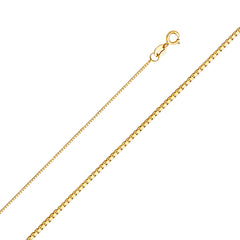 10kt Yellow Gold Solid Box Chain 0.6mm 22 Inches