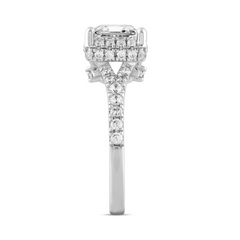 LADIES RING 2 3/4CT ROUND/PRINCESS DIAMOND 14K WHITE GOLD (CENTER STONE PRINCESS DIAMOND 2CT