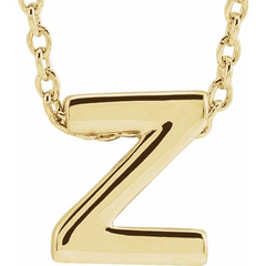 10KT Yellow Gold Initial Z Necklace 17+1 Inches