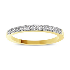 LADIES BAND 1 CT ROUND DIAMOND 14K YELLOW GOLD