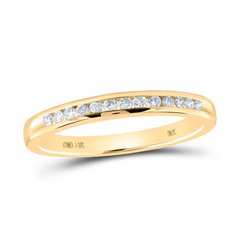 14K YELLOW GOLD ROUND DIAMOND WEDDING SINGLE ROW NICOLES DREAM COLLECTION BAND 1/6 CTTW