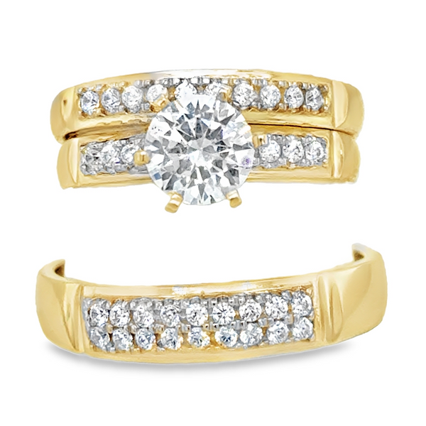 10k wg リング　２つセット 10KT Gold His & Hers Matching Wedding Ring Set – JDG Jewelers