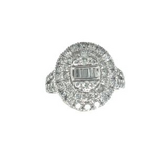 10KT White Gold 2CT Engagement Round Ring