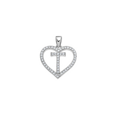 925 Sterling Silver Womens Cubic Zirconia Initial Letter T Heart Charm
