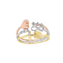 10KT Faith, Hope, Love 0.10CTTW Diamond Fashion Ring