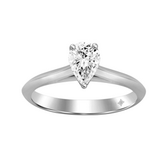 1 CT Certified Lab-Created Pear Diamond Solitaire Engagement Ring in 14KT White Gold Setting