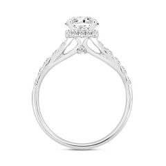 1.5 CTTW Certified Lab-Created Hidden Halo Round Diamond Solitaire Engagement Ring in 14KT White Gold Setting (Center 1.00CT)