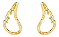 10KT Gold Angel Wings Stud Earrings with Screwbacks