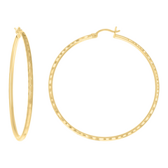 0kt Yellow Gold Womens Ultra Light Diamond-Cut 50 mm x 2 mm Round Tube