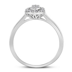 14K ROSE GOLD ROUND DIAMOND OVAL CLUSTER RING 1/6 CTTW
