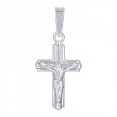 925 Sterling Silver Unisex Cubic-Zirconia Cross Crucifix Religious Charm Pendant