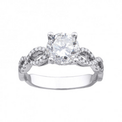 925 Sterling Silver Womens Cubic-Zirconia Fashion Bridal Ring Size 8