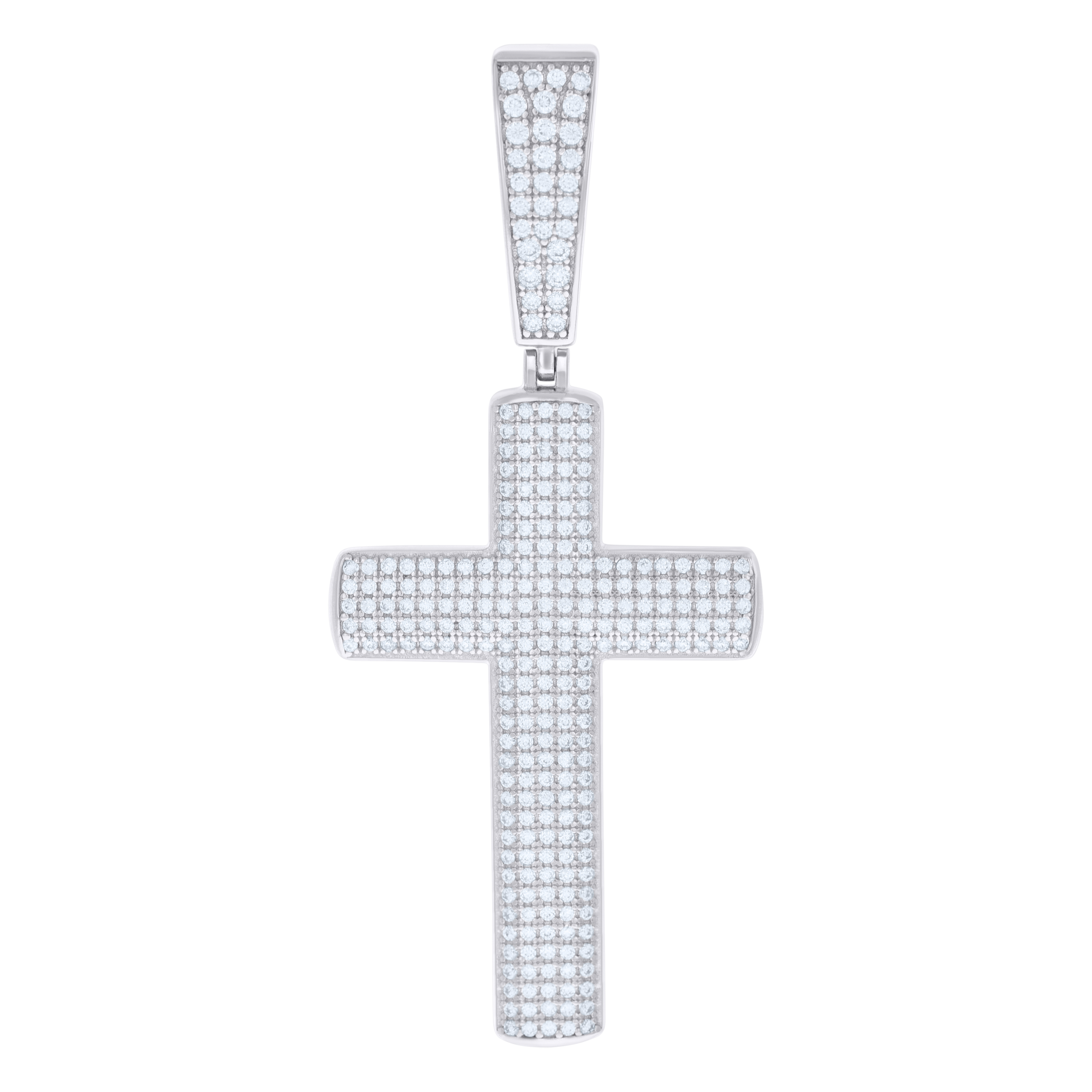 925 Sterling Silver Unisex Cz Cross Religious Charm Pendant