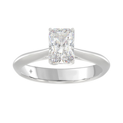 1.00TW Certified Lab-Created Radiant Diamond Engagement Ring in 14KT W
