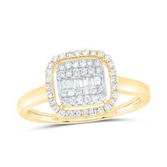 10KT YELLOW GOLD 1/3CTW-DIA NK FASHION CUSHION RING