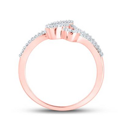 10K ROSE GOLD BAGUETTE DIAMOND HEART RING 1/3 CTTW