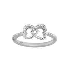 0.10CT Diamond Heart Ring in Sterling Silver