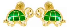 10KT Gold Turtle Stud Earrings with Screwbacks
