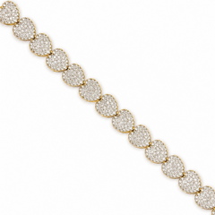1.84CTTW Genuine Diamonds Heart Bracelet 7 Inches