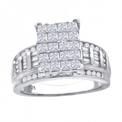 925 Sterling Silver Womens Cubic Zirconia Ring Size 6