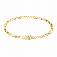 10KT Yellow Gold 5mm Miami Cuban Monaco Bracelet 7.5