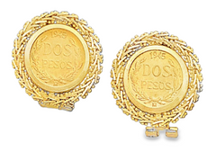 10KT Gold 2 Pesos Coin Bola Earrings with 10KT Coins