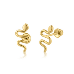 10KT Yellow Gold SNAKE Stud Earrings