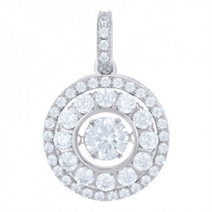 925 Sterling Silver Womens Cubic-Zirconia Fashion Charm Pendant