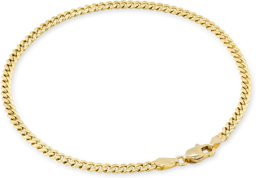 10KT Gold 3MM Miami Cuban Bracelet 7 Inches