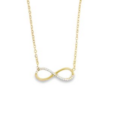 10KT Yellow Gold Infinity Necklace with CZ 19+2