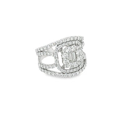 Lady's White 14 Karat Fashion Ring Size 8 CTW: 2.05