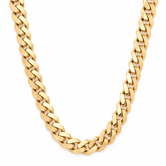 10KT Yellow Gold 8mm Miami Cuban Monaco Chain 20