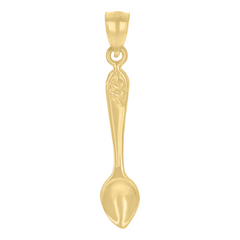 10kt Yellow Gold Spoon Household Charm Pendant 33MM with Bail