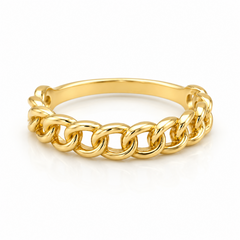 10KT Gold Cuban Ring for Women