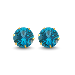 10KT Yellow Gold CZ Stud Earrings December Birthstone