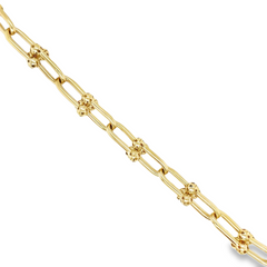 10KT Gold 8MM U-Shaped Paperclip Bracelet 8 Inches