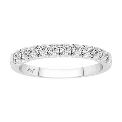 LADIES BAND 0.50CT ROUND DIAMOND 14K WHITE GOLD (SI QUALITY)