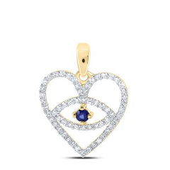 10k Yellow Gold Round Diamond Eye Heart Nicoles Dream Collection Penda