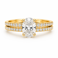 1.44CTTW Certified Lab-Created Oval Diamond Engagement Ring and Weddin