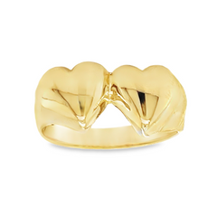 10KT Gold Double Heart Ring