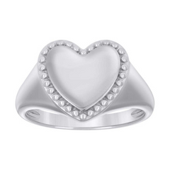 925 Sterling Silver Womens Heart Ring