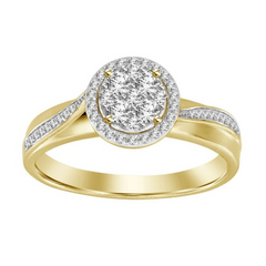 LADIES RING 0.25CT DIAMOND 10K YELLOW GOLD