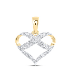 10KT GOLD 1/6CTW NATURAL DIAMOND INFINITY HEART PENDANT