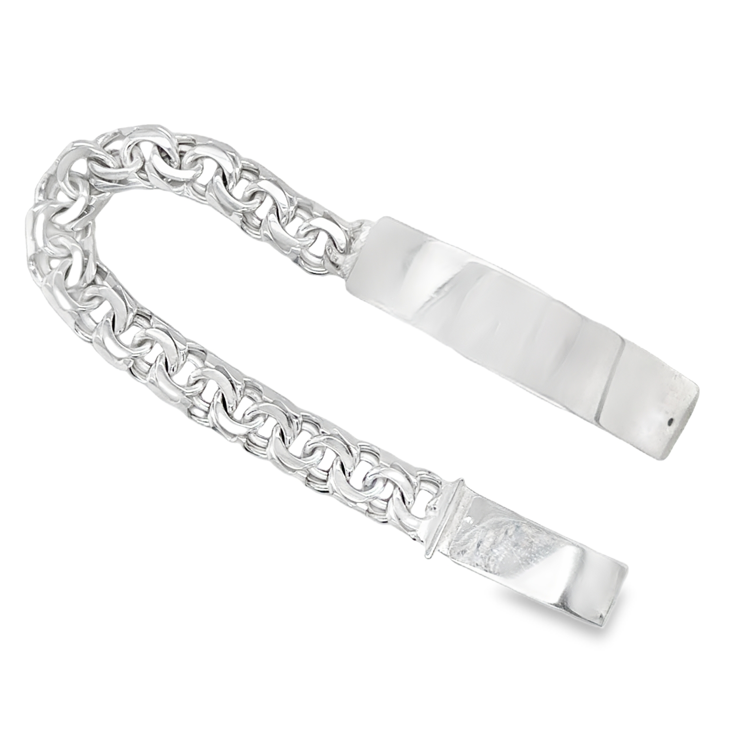 Sterling Silver 11MM Chino Link Bracelet 8 inches (No Name, As Is)