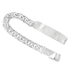 Sterling Silver 11MM Chino Link Bracelet 8 inches (No Name, As Is)