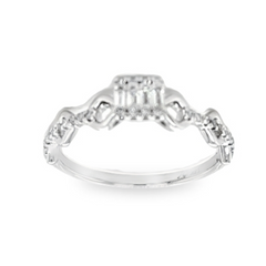 14KT WHITE GOLD BAGUETTE LADIES 0.15CT DIAMOND RING